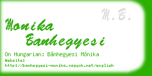 monika banhegyesi business card